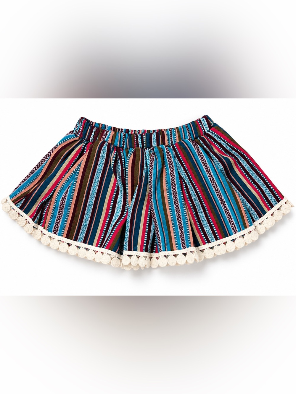 Title: Lulu & Ren Girls Striped Boho lace trim Bloomer Skirt 2-3 Years